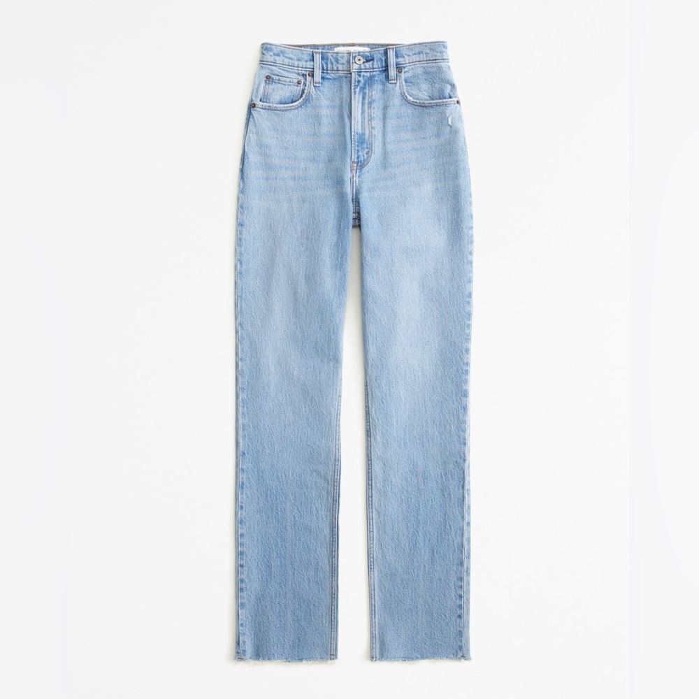 Abercrombie & Fitch Ultra High Rise 90s Straight Jean Raw Ankle Hem Size 28 6L